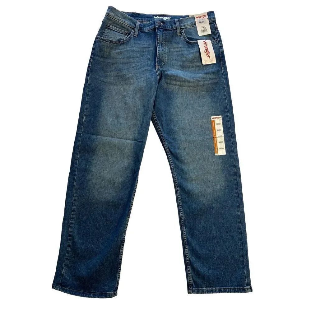 WRANGLER MENS 34 X 30 Premium Denim Relaxed Fit Jeans
